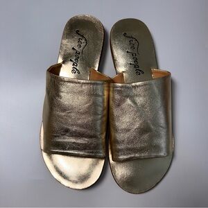 Free People Vincente Slide Gold Sandal